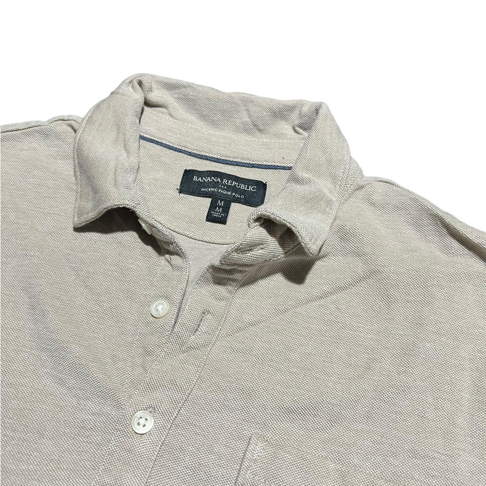 Banana Republic Men’s Wicking Pique Polo Shirt Beige Size Medium